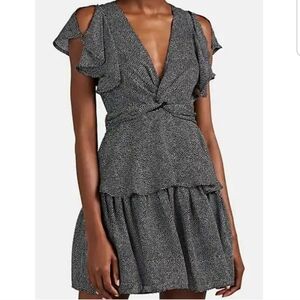 A.L.C. Polka Dot Viera Dress 100% Silk Mini Twist Tiered Size 2